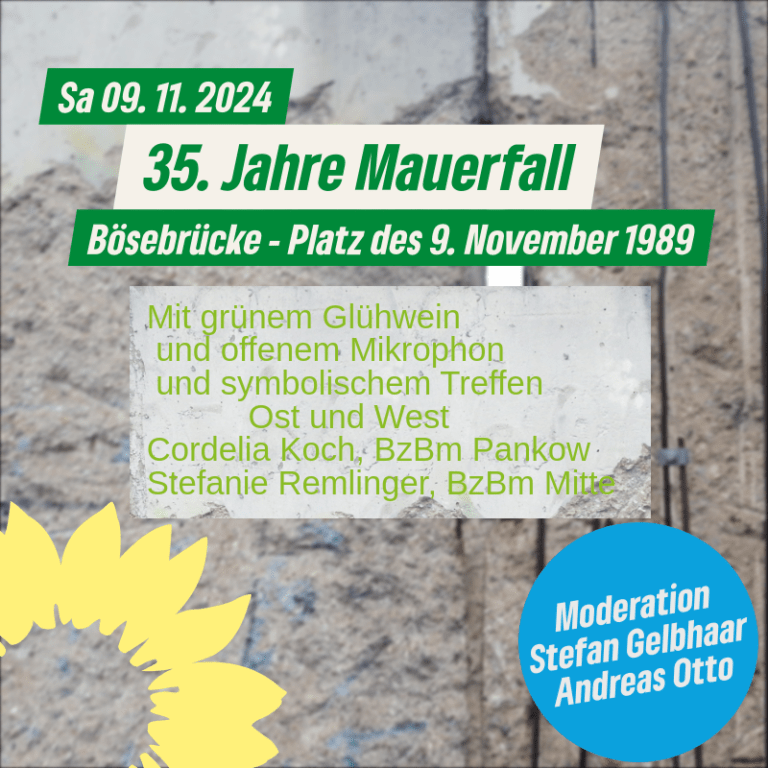 Offenes Gedenken zum Jahrestag des Mauerfalls 1989