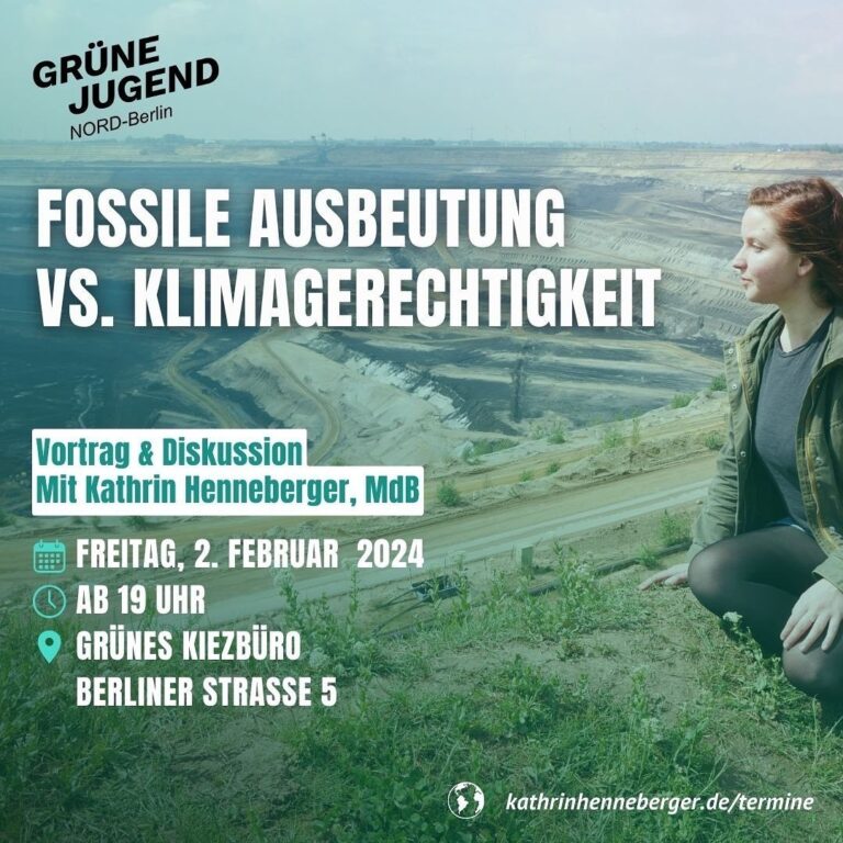 Klimagerechtigkeit – Vortrag und Diskussion mit Kathrin Henneberger, MdB