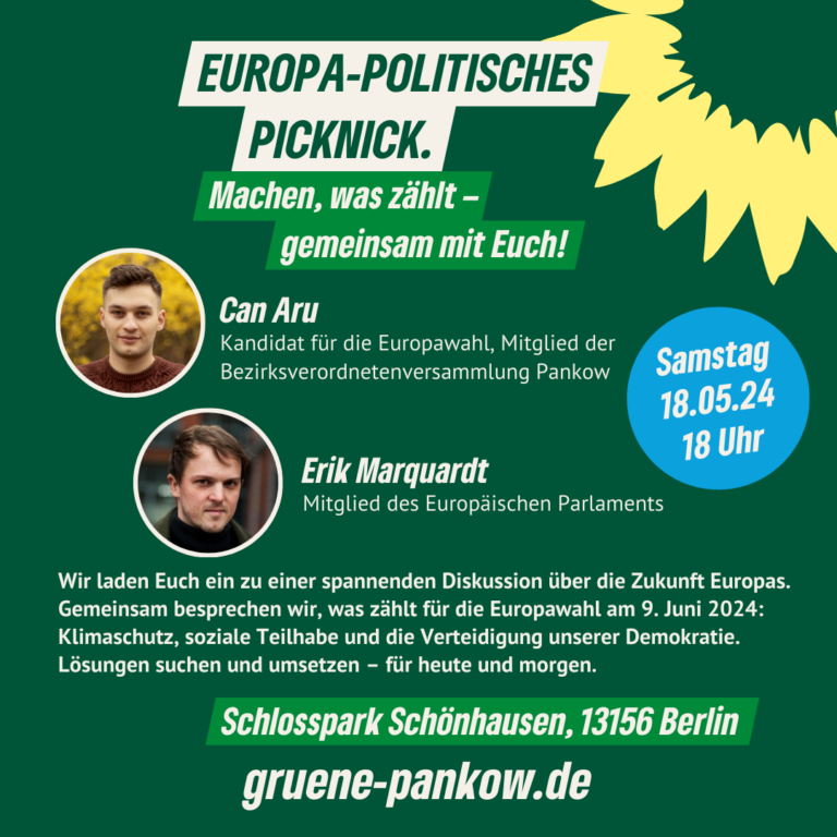 Europa-politisches Picknick – mit dem EU-Kandidaten Can Aru und dem EU-Abgeordneten Erik Marquardt