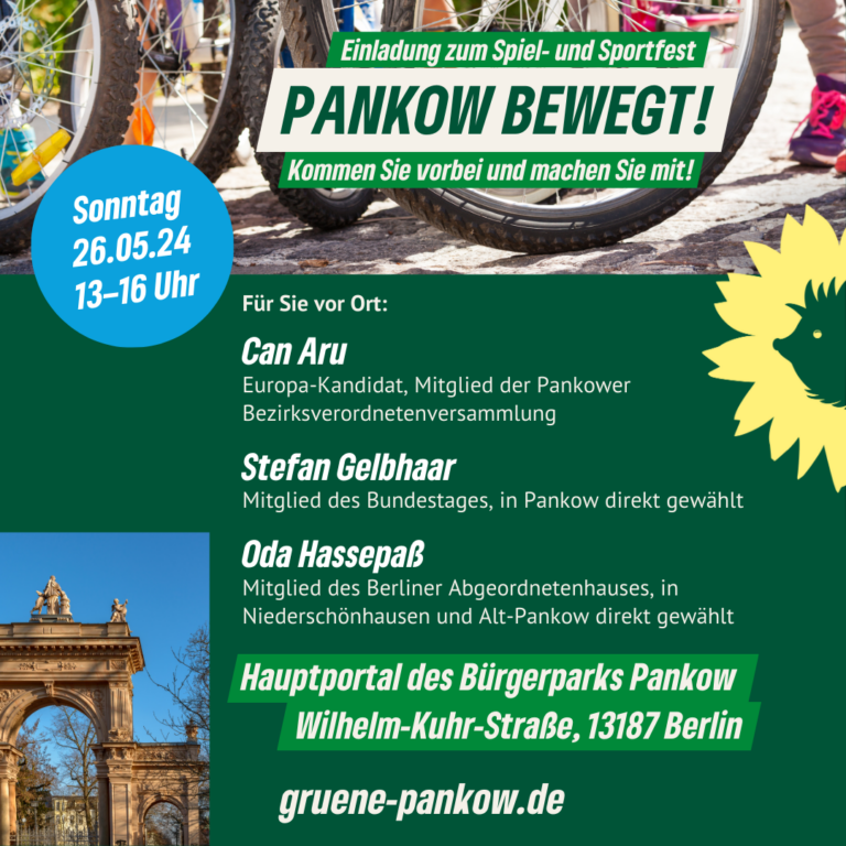 Spiel- und Sportfest „Pankow bewegt!“ Mit Can Aru, Oda Hassepaß und Stefan Gelbhaar