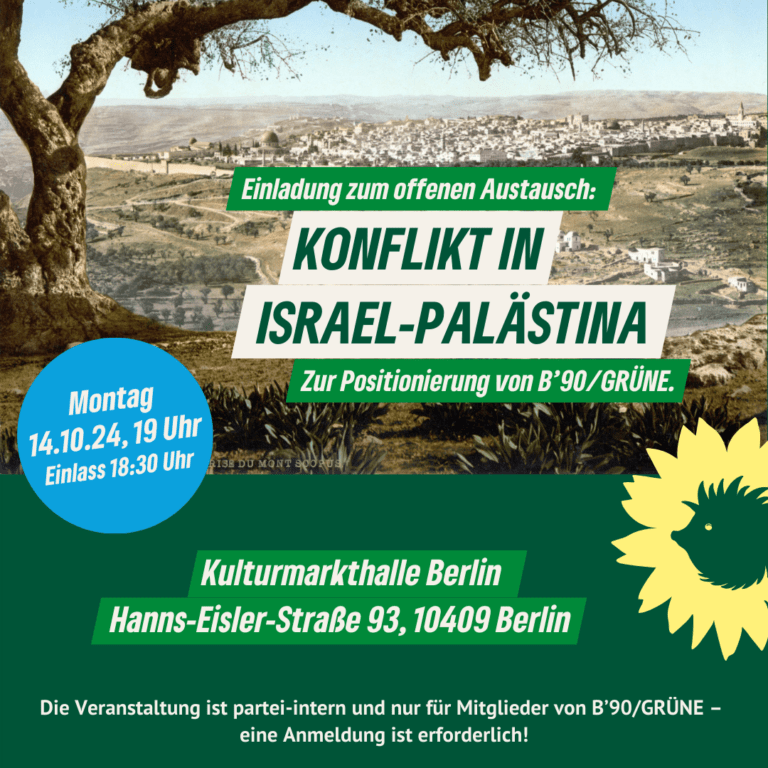 Der Konflikt in Israel-Palästina und die Positionierung der Partei BÜNDNIS 90/DIE GRÜNEN