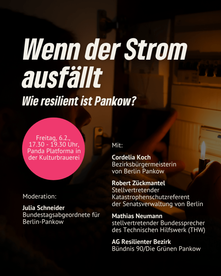 Julia Schneider fragt: „Wenn der Strom ausfällt – wie resilient ist Pankow?“