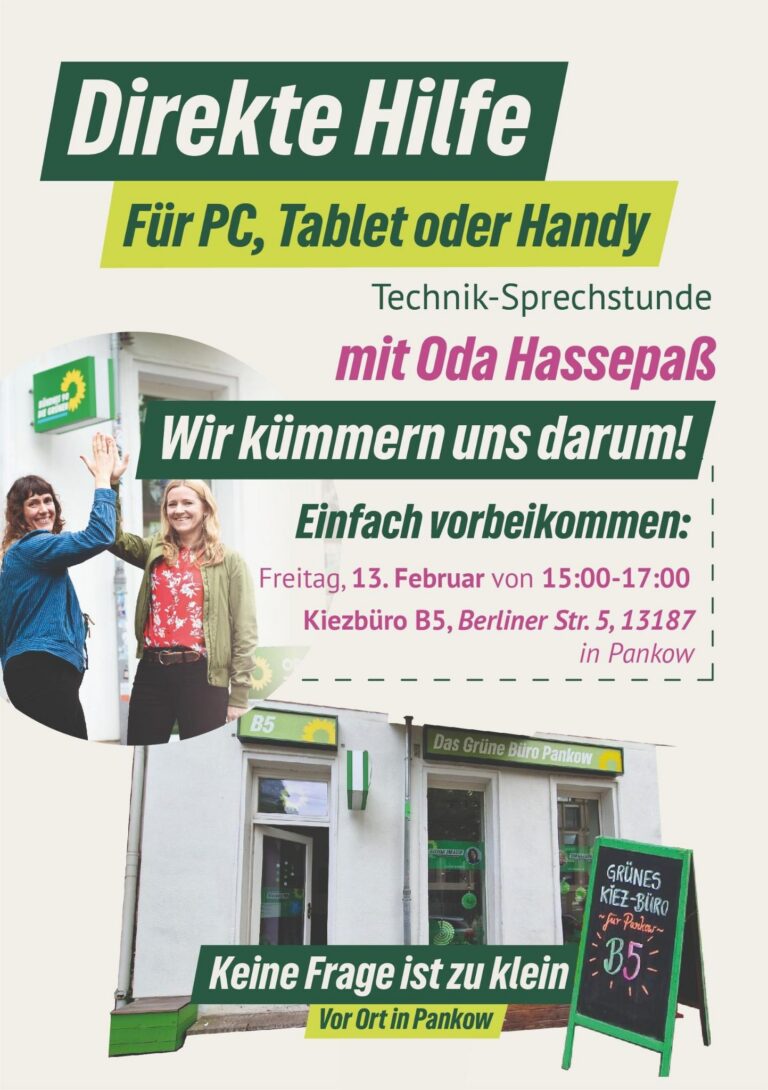 Technik-Sprechstunde im Kiezbüro – mit Oda Hassepaß