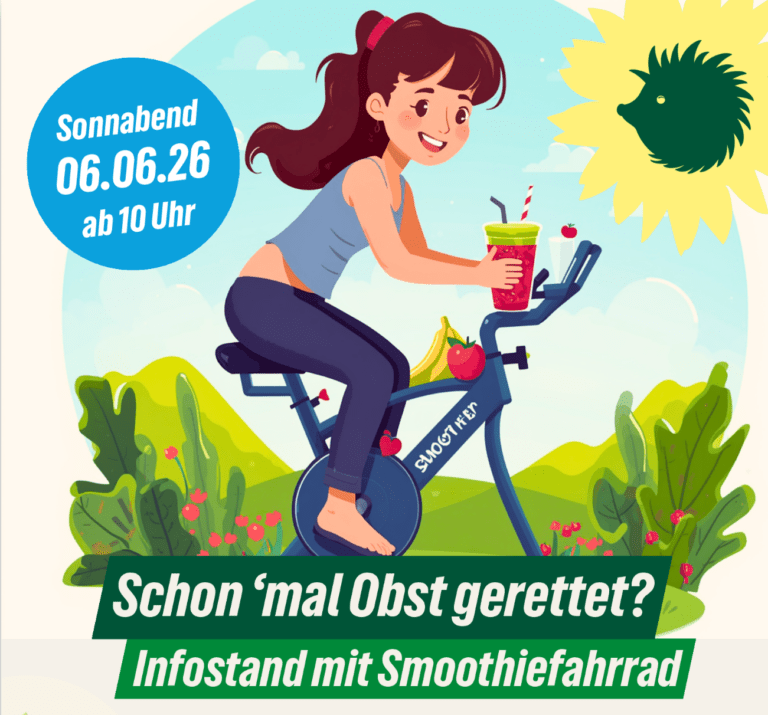 Stadtteilgruppe Buch und Karow – Zuhör-Stand mit Smoothiefahrrad