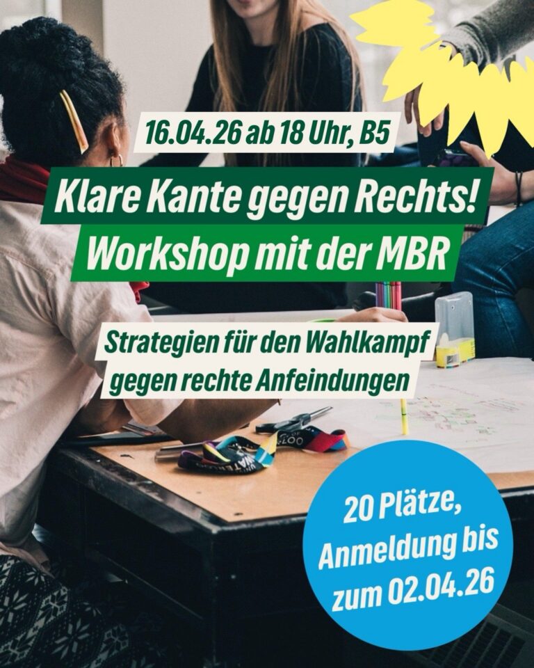Workshop zum Umgang mir rechtsextremen Äußerungen und Handlungen beim Wahlkampf