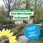 Foto aus dem Brosepark mit Treppe und Wiese – dazu die Veranstaltungsinformationen